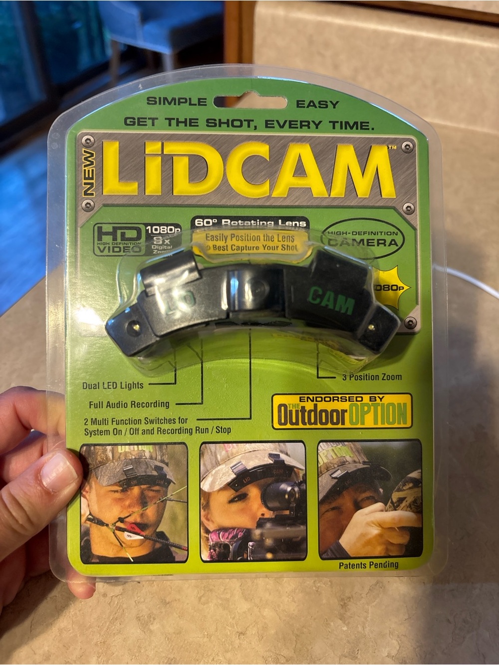 NEW LIDCAM Hat-Mounted Camera - Green/Black